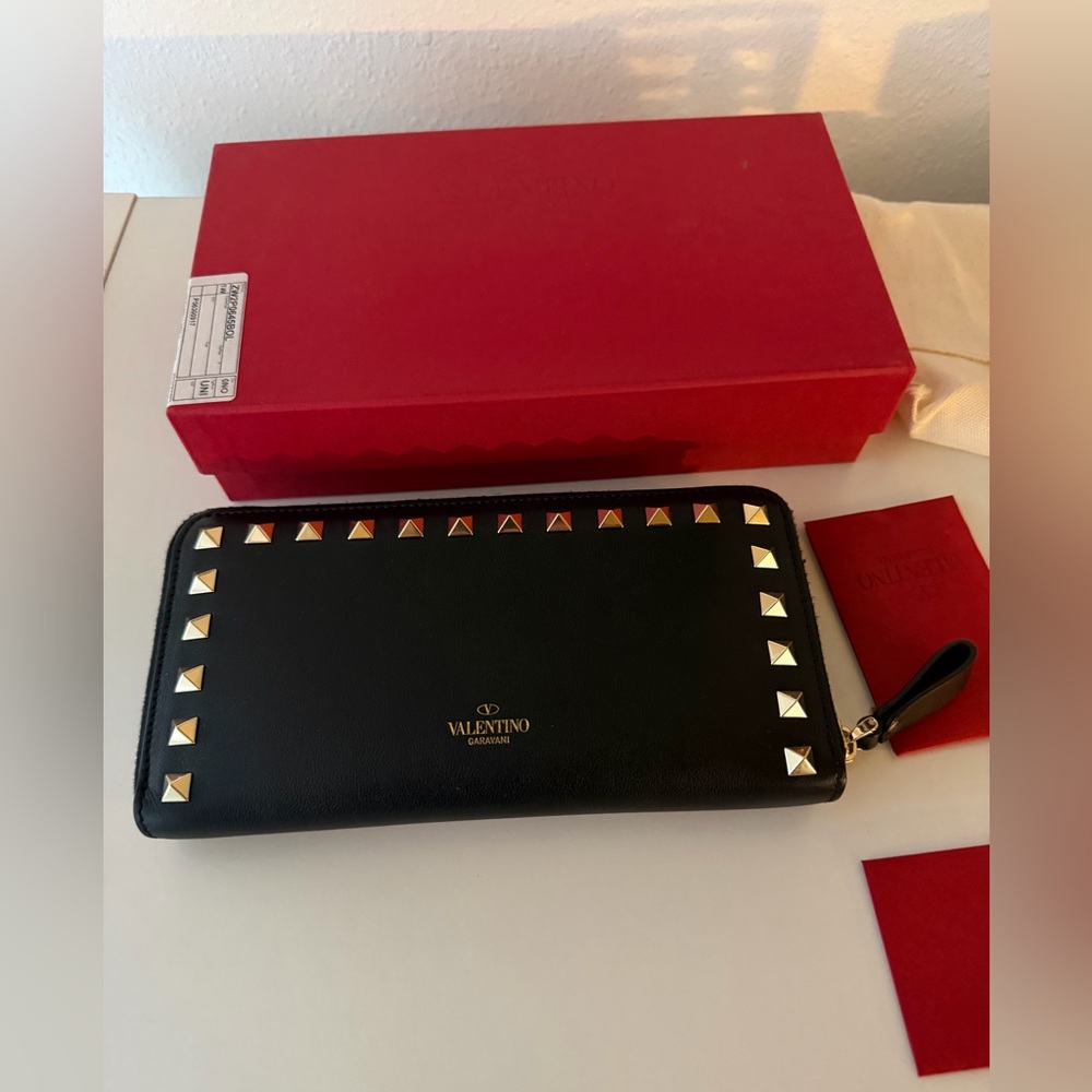 Valentino Black Continental Wallet.